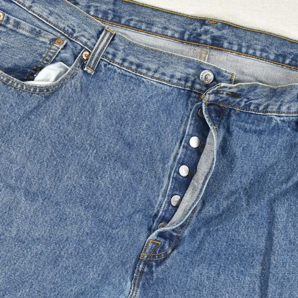 Levi's 501 Original Fit Button Fly Denim Jeans Blue Men's Size 44x30